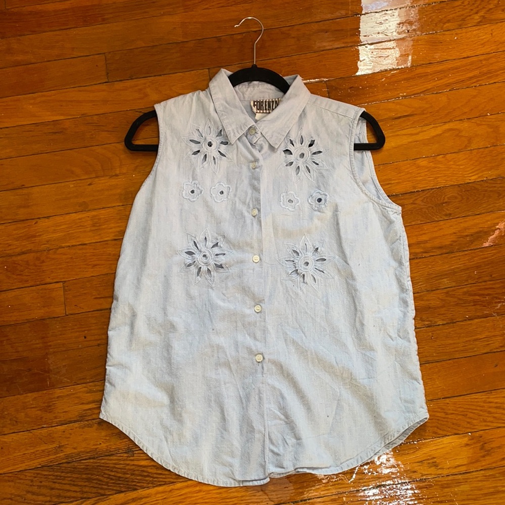 Vintage Chambray Button Up Tank
